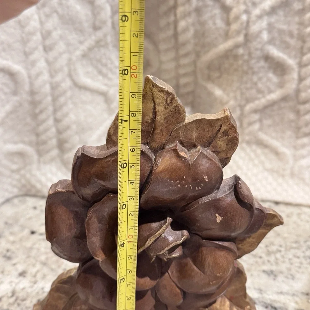 Vintage Syroco Wood Style Floral Figural Wild Rose Bookend Decor Flower Gold MCM